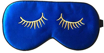Silk Sleep mask with Adjustable Strap,Comfortable and Super Soft Eye mask Ultimate Sleeping aid RoyalBlue pattern5