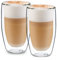 GLASWERK Doppelwandiges Latte Macchiato Design Glas (2 x 430 ml) Kaffeetasse Design - Doppelwandige Tasse, transparente Tasse, spülmaschinenfeste Teetasse, Kaffeetasse