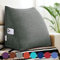 VERCART Rückenkissen Keilkissen Rückenlehne Kissen für Bett Sofa Kopfteil Gepolstert Bettkissen Wandkissen Sofakissen Groß Rueckenkissen Couchkissen Dekokissen Kordsamt 45cm Grau