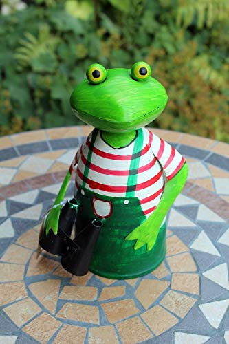 Gwenys Haus Zaunhocker Frosch Gärtner mit Fernglas