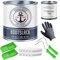 Bootslack SEIDENMATT für Holz und Metall Weiß RAL 9010 Weiß Yachtlack Yachtfarbe Bootsfarbe mit Lackier-SET (X300) und Verdünnung (1 L) // Hamburger Lack-Profi (5 L)