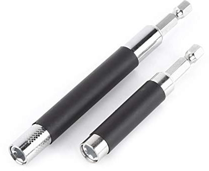 Embout de tournevis, 2 pièces Douille à tige hexagonale extensible en métal Adaptateur de porte-embout de tournevis électrique 1 / 4inch magnétique pour supports d'extension