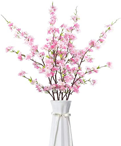 Kainonnan Künstliche Kirschblüten, 109,9 cm langer Stiel, Kirschblüte, Dekoration, künstliche Blume für Zuhause, Hochzeit, Outdoor-Dekoration (Rosa)