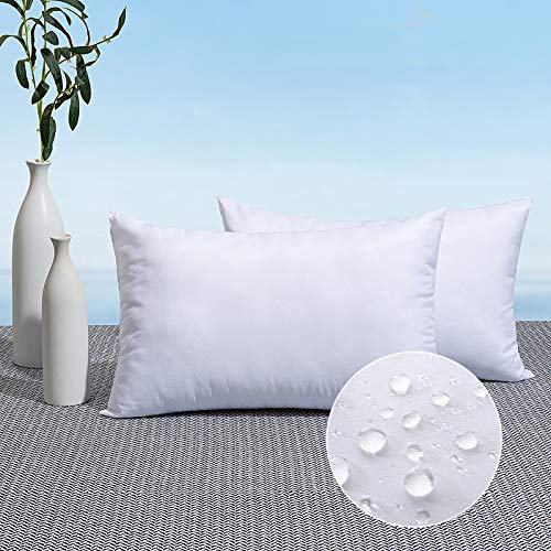 MIULEE Outdoor Kissen Wetterfest-Kissenfüllung 30x50 cm 2er Set, wasserdichte Kissen 30x50 Füllung Innenkissen