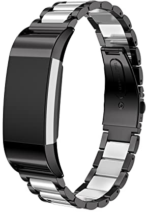 Gheper Metallarmband kompatibel mit Fitbit Charge 2 Quick Easy Fit Edelstahl Armband Ersatz für Charge 2 Smartwatch Zubehör