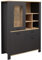 Nicht Zutreffend Highboard - Anthrazit matt - Asteiche Dekor - B 111 cm - 3 Türen - 1 Schublade