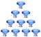 JIABOSE 10pcs 40mm Blue Crystal Door Knobs for Cabinet Drawer Wardrobe Home Decorating with Silver Base