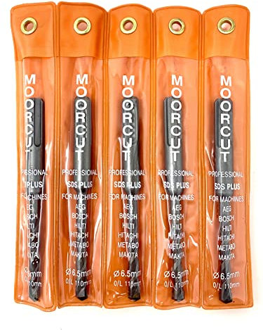 MOORCUT DIRECT 6.5mm x 110mm Sds Plus Masonry Hammer Drill Bits Professional Pack of 5