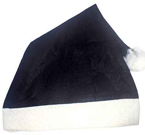 Topkids Accessories Weihnachtsmütze für Erwachsene, Santa Kostüm, Weihnachtsmützen Erwachsene, Elf Kostüm, Weihnachten Party Hut, Xmas Dekorationen für Innen, Weihnachten Haarschmuck (Schwarz)