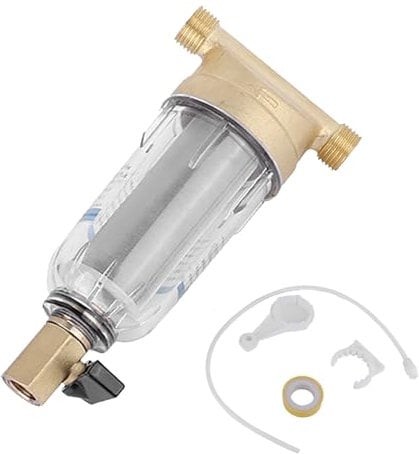 Spin-Down Filtro Acqua Sedimenti, Filtri Per L'acqua Durevoli Filettatura Maschio Purificatore Anteriore Prefiltro in Rame Lavaggio Controcorrente Rimuovi Sedimenti Di Ruggine (3/4 Male Thread)