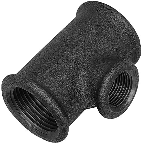 Gewinde Fitting Verschraubung aus Temperguss schwarz - T-Stück reduzierend 3/4 auf 1/2 Rohr Zoll Innengewinde IG Nr. 130a