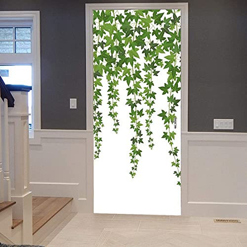 3D Grüne Efeu-Weinblattpflanze Tür Foto Selbstklebende Tür Aufkleber Poster Wallpaper Mural Art Wandaufkleber 100 X 215 Cm Pvc Abnehmbare Türdekoration Für Wohnzimmer Schlafzimmer Bad Küche Büro