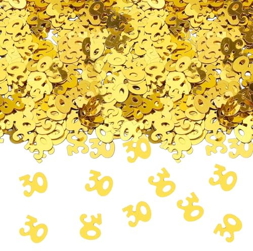 GoldRock Konfetti 30. Geburtstag Deko Gold - 500 Stück Tischdeko für Mann und Frau, Streudeko und Konfettikanone für 30 Jahre Feier