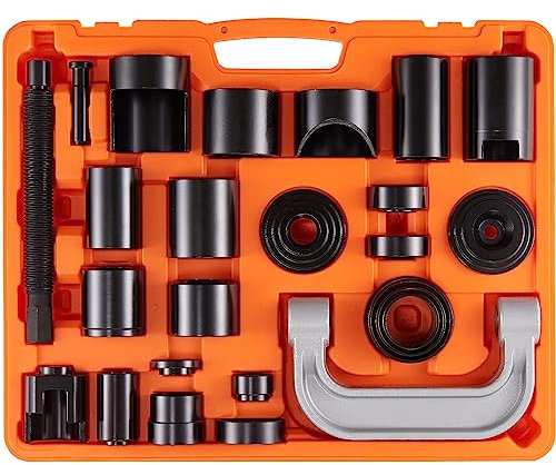 VEVOR Ball Joint Press Kit, 25 pcsTool Kit, C-press Ball joint Remove and Install Tools, for Most 2WD and 4WD Cars, Heavy Duty Ball Joint Repair Kit for Automotive Repairing