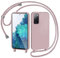 AOMYKE Handyhülle für Samsung Galaxy S20 FE / S20 FE 5G Hülle mit Band, Handyband Samsung Galaxy S20 FE Hülle zum Umhängen Schutzhülle mit Kette Kordel Weich TPU Liquid Silikon Case, Pink