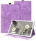 Auslbin Pixel Tablet Cover (2023) 10.95, pelle Goffrata Farfalla PU con Funzione di Supporto, Sospensione/Riattivazione Automatica per Google Tablet Cover, Viola