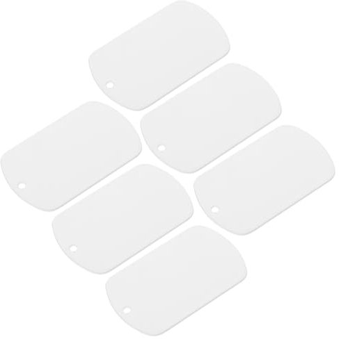 Operitacx 6pcs DIY Engraving Plates Stainless Steel Name Sign Office Door Plate Business Wall Mounted Sign Metal Blank for Printing