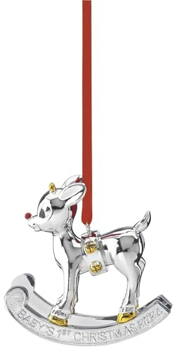 Lenox 895757 2024 Ornamento per il primo albero di Natale del bambino Rudolph