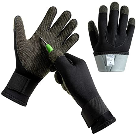 IBERSA Tauchausrüstung 3 Mm Neopren-Schwimmhandschuhe, Schnorchel- Und Tauchausrüstung, Warm Halten, Kratzfest, Speerfischen, Tauchen, Kajakfahren, Surfen, Jagdhandschuhe (Color : Noir, Size : Small)
