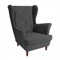SEELLOO Sessel Bequemer Polstersessel Armlehnstuhl Kuschelsessel Sitzer Relaxstuhl Wohnzimmer Ohrensessel Modern Schlafzimmer, Graphit, 95 x 81 x 102 cm