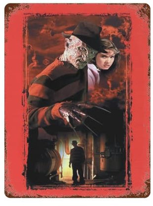 FUCIIhUUN Filmposter A Nightmare on Elm Street, Wanddekoration, Kunst, Metallblechposter, moderne Wohnkultur, Kunst, Metallposter, Hausbar, Ladendekorationen, Vintage-Schild, Geschenk, 39,9 x 30 cm