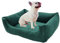 Odolplusz Hundebett Kleine Hunde und Katzen | Hundesofa Hundekorb mit erhöhten Ränder | verfügbar in Zwei Größen | (flaschengrün, M (70 x 60cm))