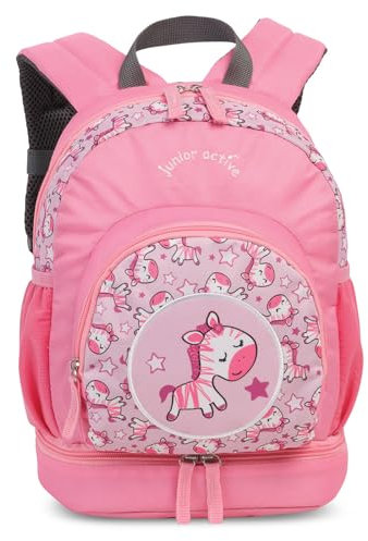Fabrizio Kinderrucksack Kindergarten Rucksack Tasche mit Brustgurt und Bodenfach 20616, Farbe:Rosa/Weiss