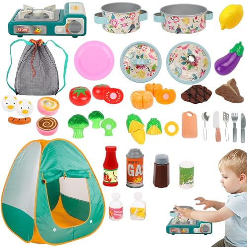 Abenteuerset Für Kinder – Campingausrüstung Für Kinder | Campingausrüstung Für Kinder | Kinder-Explorer-Set | Junior-Camping-Set | Langlebige Grillöfen, Öllaterne, Spielzeug-BBQ-Grillset Zum Geburtsta