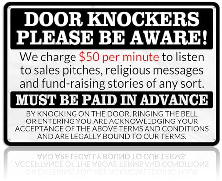 Door Knockers Please Be Aware Metal Tin Sign