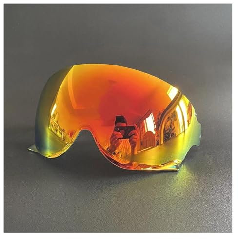 SZSMHL Helmvisier, JO EX-Zero Helmvisier Motorradhelmlinse Visierbrille Halbhelm Retrohelmlinse for SHOEI JO/EX-Zero CJ-3(Orange)