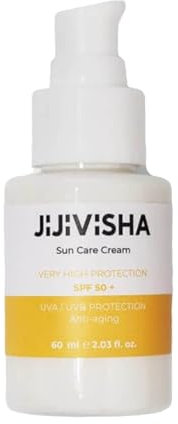 Jijivisha Sun Care Cream, Feuchtigkeitsspendende und nährende Formel, Tägliche Anwendung für Gesicht und Körper, Reduziert Sonnenschäden, Breitspektrum SPF-Schutz für alle Hauttypen