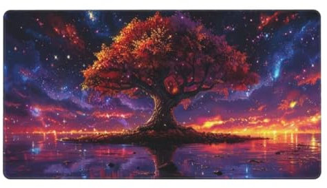 Grand Tapis de Souris Gamer,Tapis de Souris Couleur orange Tapis Souris XXL 900x300mm,Tapis Souris Arbre Tapis de Souris Gaming Imperméable,Mouse Pad pour Gamer,Ordinateur,PC,Femme Enfant Cadeau ly-22