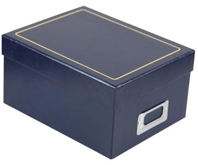 IDEAL TREND Tradition Photo Box für 700 Fotos in 10x15 cm – Fotobox mit edler Prägung: Farbe: Blau