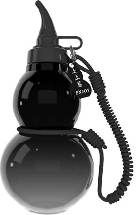 Gourde de style rétro chinois 800 ml - Bouteille d'eau portable de grande capacité - Convient pour le sport, les voyages et les voyages (noir, 10,2 x 10,2 x 22,5 cm)