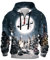 Weihnachtspullover Herren Rentier Lustig Hoodie Weihnachtspullover Rentier Lustig 3D Männer Kreativer Bequemes Langarm Sweatshirt Große Größen Kapuzenpulli Ugly Christmas Hoodies (Sky Blue, XXXL)