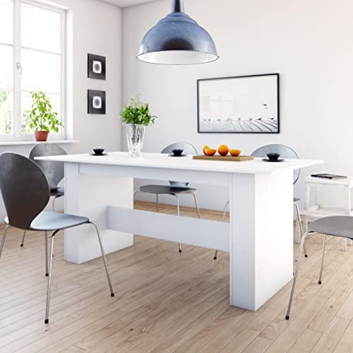 PIXZSSI Esszimmertische Wohnzimmer 180x90x76 cm Weiß Holzwerkstoff Feuchtigkeitsbeständigkeit Minimalistischem Esstisch Breite Anwendung Dinner Table Platz für Snacks