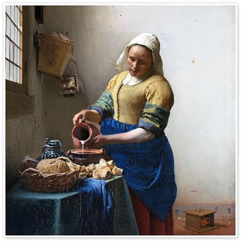 Das Milchmädchen Poster von Jan Vermeer 40 x 40 cm Wandbilder Wanddeko