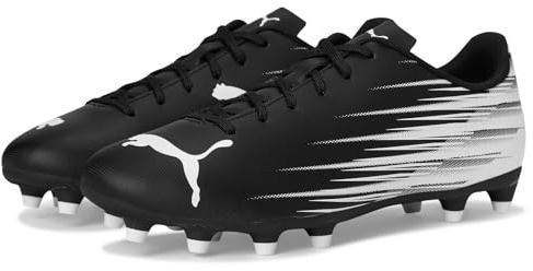 Puma Men's ATTACANTO Firm, Artificial Ground Soccer Cleat, Puma Black-Puma White, 13