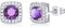 GILIEYER Quadrati Cubico Zirconia Orecchini, Brillante Simulato Diamante Sposa CZ Orecchini a Bottone Taglio Orecchini Quadrati per Donna (Viola)