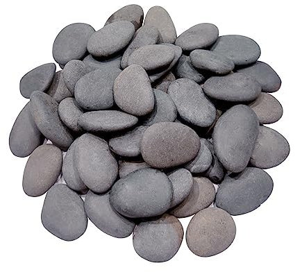 Handpicked 50pcs 1.5-2.5 inch Small Painting Rocks, Natural River Rocks Smooth Flat Pebbles for Crafts, Kindness Rocks for ArtsPainting Activities, DIY Decorative Flower pots Fish Tank(50pcs)