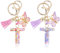 Mulaibdin 2 Pièces Porte Clef Personnalisable, Porte Clef Femme Original Chic, Porte Clef Lettre Simple, Idee Cadeau pour Femme Maman, Papillon Porte Clés Initial pour Voiture,Moto,Sac (T)
