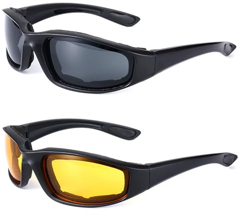AYNKH 2 x Sonnenbrille, Nachtsichtbrille, Scheinwerferbrille zum Autofahren, Schwarz