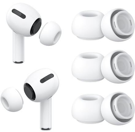 [3 Pairs] Ear Tips for Airpods Pro/Airpods Pro 2nd Generation with Noise Reduction Hole, Silicone Replacement Ear Tips with Portable Storage Box (L)