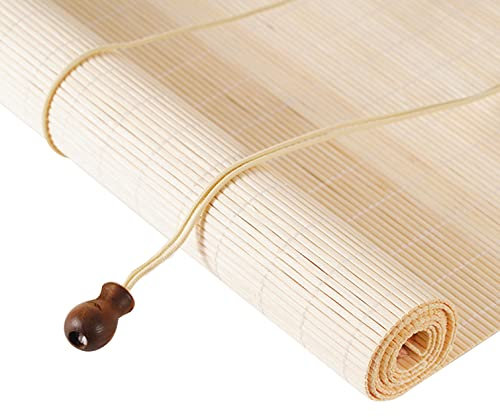 Bambus-Rollos für Fenster, lichtfilternde Sonnenblenden für Innen- und Außenbereich, personalisierte römische Rollläden für Türen, natürlicher Bambus-Dekovorhang, 99,1 x 140 cm
