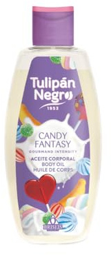 Tulipán Negro - Body Oil Candy Fantasy, Aceite Corporal Nutritivo con Fragancia Dulce y Golosa, Hidratación y Suavidad para la Piel, 200 ml