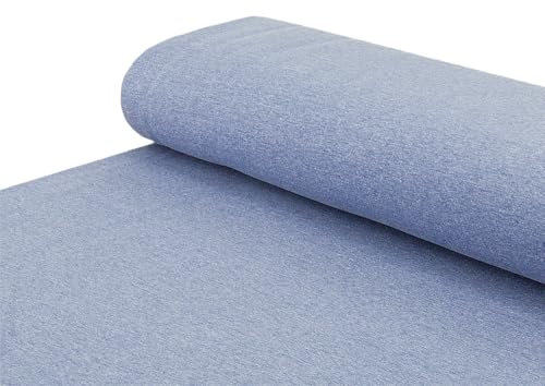 Baumwoll Sweatstoff Stoff angeraut Alpeenfleece kuschelweich einfarbig kobalt - Meterware ab 25 x 150 cm - Stoff zum Nähen