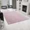 HomebyHome Kurzflor Teppich Wohnzimmer 160 x 220 cm Rosa - Teppich Weich, Waschbar, rutschfest, modern einfarbig Design - für Schlafzimmer, Küche, Esszimmer