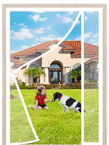 Zanzariera Magnetica Porta Finestra 200x250cm Magnetico Pieghevole Tenda Anti Zanzare Facile da Installare per Porta Finestra Balcone Soggiorno Bianco