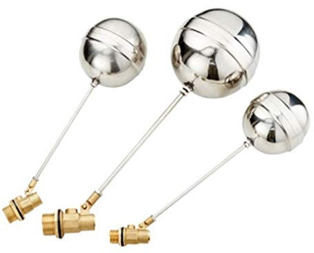 VDOQTLJT 1/2 3/4 1 Zoll Messing Schwimmerventil Kalt- und Warmwasserspeicher Schwimmendes Kugelventil SS201 Stem Flow Control Zisterne/Ausdehnungsgefäße(1pc,1 Inch)