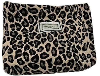 Azlanway Trousse de Toilette Femme en Velours côtelé – Trousse Maquillage avec Fermeture éclair 26×18 cm, Motif léopard – Trousse Voyage et Quotidien pour Filles et Femmes